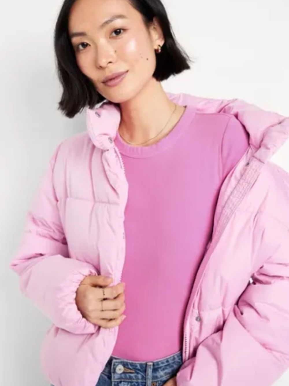 Old Navy Pink Puffer Jacket Size M NWT
